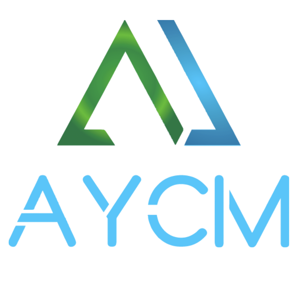 AYCM full logo — icon and wordmark